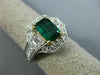 ESTATE 2.15CT DIAMOND & AAA EMERALD 18KT TWO TONE GOLD 3D ENGAGEMENT RING #26696