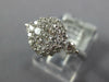 ESTATE 0.85CT DIAMOND 18KT WHITE GOLD 3D ROUND CLUSTER HALO FLOWER LOVE RING