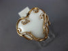 LARGE .36CT DIAMOND & AAA WHITE AGATE 14K ROSE GOLD 3D HEART SHAPE FILIGREE RING