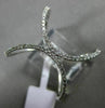 ESTATE EXTRA LARGE .33CT DIAMOND 18KT WHITE GOLD 3D CRESCENT MOON X LOVE RING