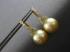 .44CT DIAMOND & AAA GOLDEN SOUTH SEA PEARL 18KT YELLOW GOLD 3D HANGING EARRINGS
