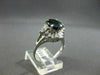 ESTATE LARGE 3.20CT DIAMOND & AAA SAPPHIRE PLATINUM OVAL FILIGREE BALLERINA RING