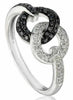 ESTATE .50CT WHITE & BLACK DIAMOND 14KT WHITE GOLD CIRCLE OF LIFE LOVE KNOT RING