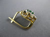 LARGE 3.5CT CUBIC ZIRCONA & AAA SYNTHETIC EMERALD 14K YELLOW GOLD EARRINGS 27401