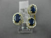 ESTATE LARGE 3.12CT DIAMOND & AAA SAPPHIRE 14K YELLOW GOLD 3D OVAL HALO FUN RING