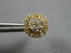 ESTATE .50CT DIAMOND 14K YELLOW GOLD 3D CLASSIC ROUND CLUSTER HALO STUD EARRINGS
