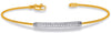 .32CT DIAMOND 14KT 2 TONE GOLD 3D CLASSIC 3 ROW BAR FLEXIBLE FUN BANGLE BRACELET