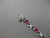ANTIQUE 3.17CT DIAMOND & AAA RUBY 14K WHITE GOLD LOVE TENNIS BRACELET #18907