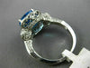 ESTATE 4.80CT DIAMOND & AAA BLUE TOPAZ 14K WHITE GOLD 3D FILIGREE HALO RING 2063