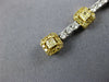 4.67CT WHITE & CANARY DIAMOND 18KT 2 TONE GOLD CUSHION & ROUND TENNIS BRACELET