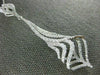 ESTATE LARGE .97CT DIAMOND 18KT WHITE GOLD 3D TEAR DROP LEAF FUN PENDANT