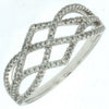 ESTATE .45CT DIAMOND 14KT WHITE GOLD 3D MULTI ROW CRISS CROSS INFINITY LOVE RING