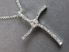 ESTATE .25CT DIAMOND 14KT WHITE GOLD 3D CLASSIC CROSS FLORAL FLOATING PENDANT