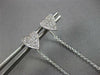 LARGE .21CT DIAMOND 14KT WHITE GOLD HEART SHAPE CHANDELIER BAR HANGING EARRINGS