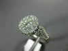 ESTATE WIDE 1.18CT ROUND DIAMOND 18KT WHITE GOLD 3D CLUSTER PAVE ENGAGEMENT RING