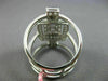ESTATE EXTRA LARGE 1.28CT DIAMOND 18KT WHITE GOLD 3 ROW SQUARE ANNIVERSARY RING