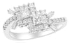 ESTATE .82CT DIAMOND 18KT WHITE GOLD 3D ROUND ROUND PRINCESS & BAGUETTE FUN RING