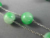 ANTIQUE LARGE .36CT DIAMOND AAA ONYX & JADE 18KT WHITE GOLD 3D LARIAT NECKLACE