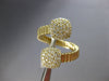 LARGE .95CT DIAMOND 14KT YELLOW GOLD CLUSTER DOUBLE SQUARE CRISS CROSS FUN RING