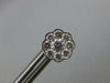 ESTATE LARGE 1.42CT DIAMOND 18KT WHITE GOLD CLUSTER BEZEL FLOWER STUD EARRINGS