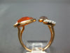 ESTATE .07CT DIAMOND & AAA ORANGE AGATE & GREY QUARTZ 14KT ROSE GOLD 3D FUN RING