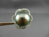 ESTATE LARGE .60CT DIAMOND & AAA TAHITIAN PEARL 18KT WHITE GOLD CLIP ON EARRINGS