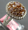 LARGE 2.67CT WHITE & PINK DIAMOND 18K WHITE & ROSE GOLD CLUSTER ANNIVERSARY RING