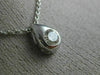 ESTATE .27CT DIAMOND 14KT WHITE GOLD SOLITAIRE TEAR DROP BEZEL FLOATING PENDANT