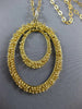 ESTATE LARGE .08CT DIAMOND 14KT YELLOW GOLD 3D DOUBLE OVAL SPIKY FUN PENDANT