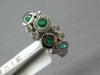 ESTATE .48CT DIAMOND & AAA EMERALD 14KT WHITE GOLD 3D CLASSIC ETOILE FUN RING