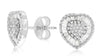 ESTATE .54CT DIAMOND 14KT WHITE GOLD ROUND & BAGUETTE HEART SHAPE STUD EARRINGS