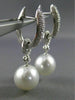 ESTATE LARGE .49CT DIAMOND 18KT WHITE GOLD SOUTH SEA PEARL PAVE ETOILE EARRINGS