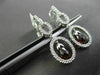 ESTATE 2.15CT DIAMOND & AAA GARNET 14KT WHITE GOLD OVAL HANGING DROP EARRINGS