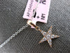 ESTATE .15CT DIAMOND 14K ROSE GOLD CLASSIC ROUND PAVE STAR LOVE FLOATING PENDANT