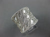 LARGE 2.18CT DIAMOND 14K WHITE GOLD ROUND & BAGUETTE MULTI ROW DIAGONAL FUN RING