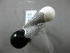 ESTATE LARGE .65CT DIAMOND AAA ONYX & AGATE 14KT WHITE GOLD CRISS CROSS FUN RING