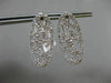 ESTATE LARGE .78CT DIAMOND 14KT WHITE GOLD ELONGATED OVAL WAVE CLIP ON EARRINGS