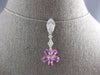 ESTATE 1.54CT DIAMOND & AAA PINK SAPPHIRE 18K WHITE GOLD LARIAT FLOATING PENDANT