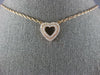 ESTATE .37CT DIAMOND 18KT ROSE GOLD 3D DOUBLE OPEN HEART LOVE NECKLACE
