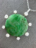 ANTIQUE LARGE 1.12CT DIAMOND & AAA JADE 18KT WHITE GOLD & PLATINUM BIRD PENDANT