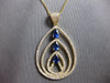 EXTRA LARGE 2.94CT DIAMOND & AAA SAPPHIRE 14KT YELLOW GOLD 3D TEAR DROP PENDANT