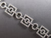 ESTATE WIDE 4.0CT DIAMOND 14KT WHITE GOLD ROUND & SQUARE CLASSIC TENNIS BRACELET
