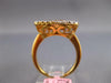 ESTATE LARGE .38CT DIAMOND 14K ROSE GOLD 3D FLOWER FILIGREE RECTANGULAR FUN RING