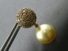 LARGE 2.21CT MOCHA DIAMOND & AAA GOLDEN SOUTH SEA PEARL 18KT ROSE GOLD EARRINGS