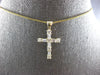 0.60CT DIAMOND 14KT YELLOW GOLD 3D ROUND & BAGUETTE CROSS FLOATING PENDANT #27885