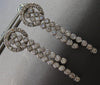LARGE 1.80CT DIAMOND 14KT WHITE GOLD 3D TWO ROW CIRCULAR HANGING EARRINGS #27944