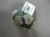 ESTATE 1.62CT WHITE & BLUE DIAMOND 14KT WHITE GOLD 3D PAVE MULTI HEART LOVE RING