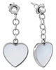 ESTATE AAA SOUTH SEA PEARL & MOTHER OF PEARL 18K WHITE GOLD HEART SHAPE EARRINGS