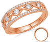 ESTATE WIDE .36CT DIAMOND 14KT ROSE GOLD 3D THREE ROW INFINITY ETOILE FUN RING