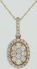 .48CT DIAMOND 14KT ROSE GOLD 3D ROUND CLUSTER OVAL HALO FLORAL FLOATING PENDANT